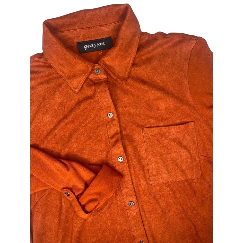 Grayson Button-Up Shirt Womens XS Roll-Tab Sleeves Soft‎ Comfy Casual